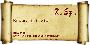 Kraus Szilvia névjegykártya