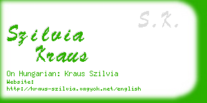 szilvia kraus business card